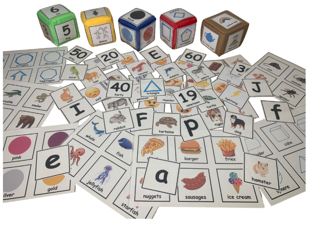dice flashcards for fun, education and play